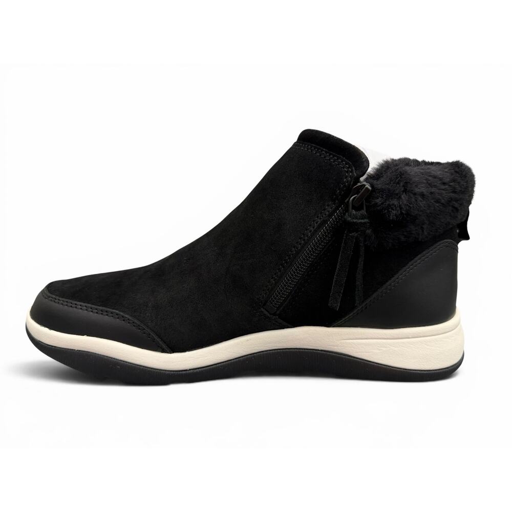 Vionic Norwood Black Suede Leather Faux Fur Zip Ankle Boots Women’s 8.5 - Picture 8 of 16